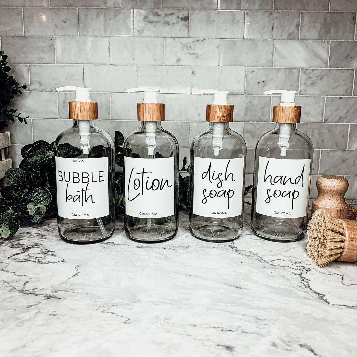 16oz Glass Clear Dispenser | White Label