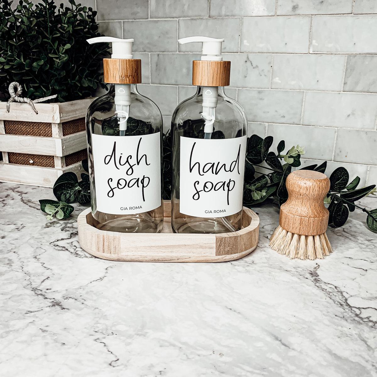 16oz Glass Clear Dispenser | White Label