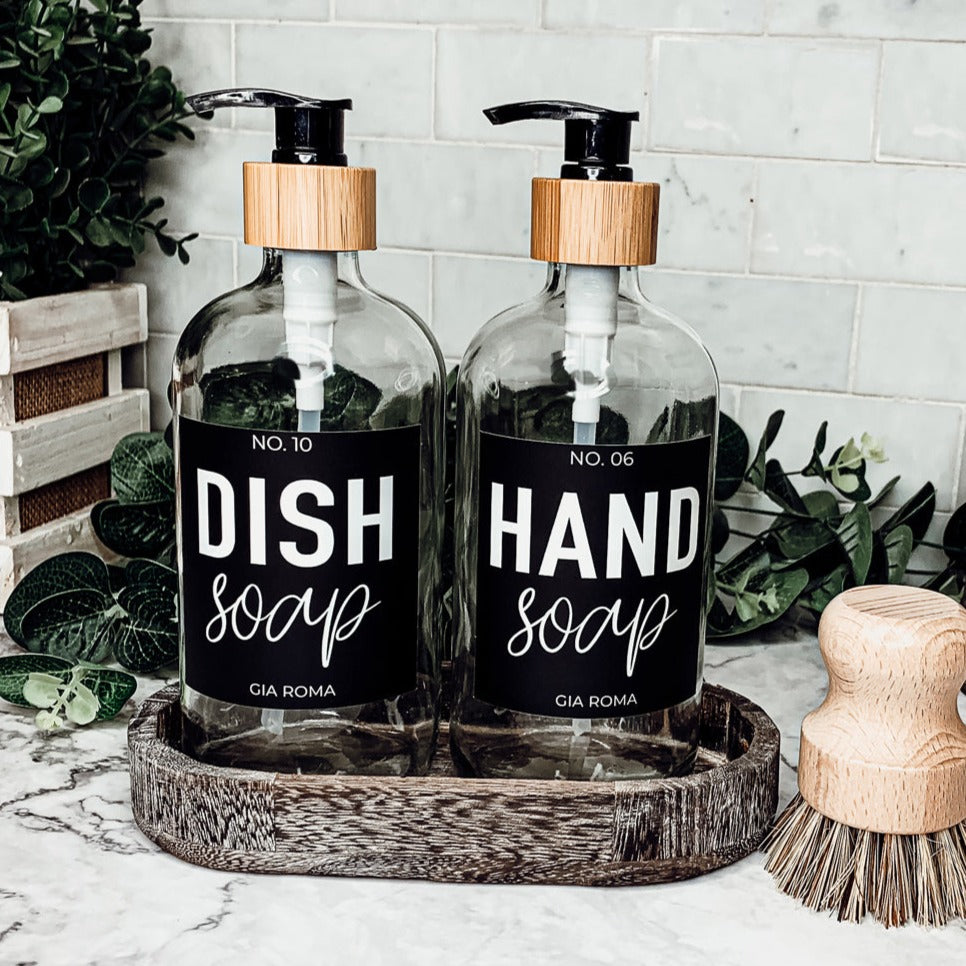 16oz Glass Clear Dispenser | Black Label