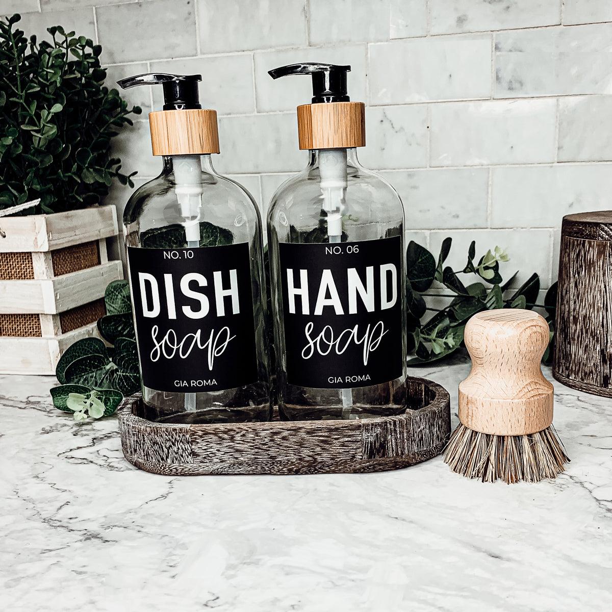 16oz Glass Clear Dispenser | Black Label