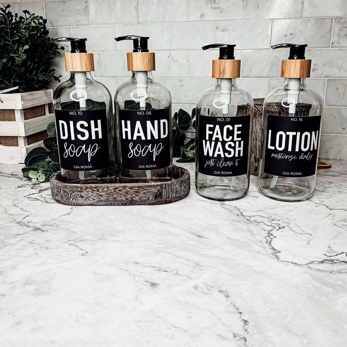 16oz Glass Clear Dispenser | Black Label