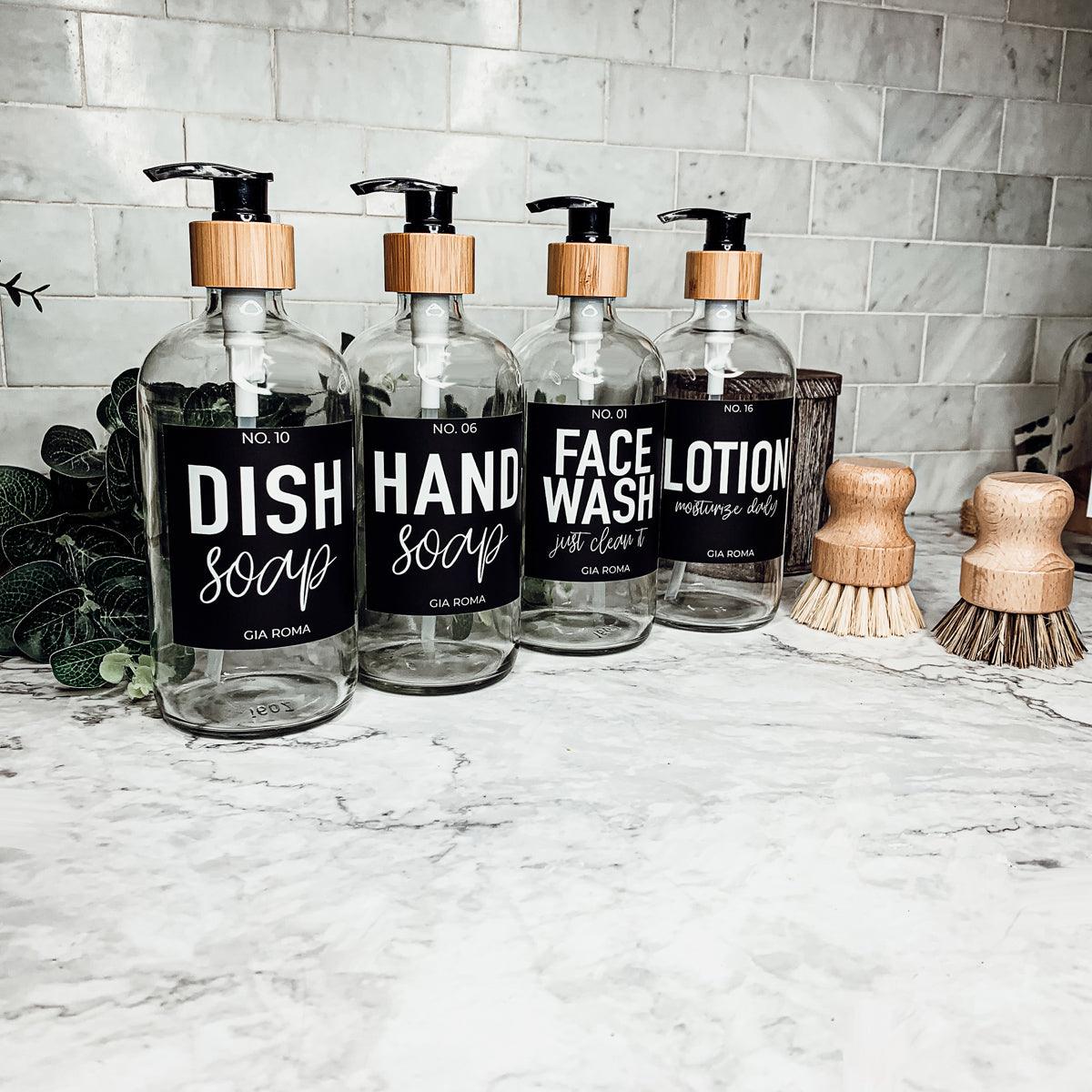 16oz Glass Clear Dispenser | Black Label
