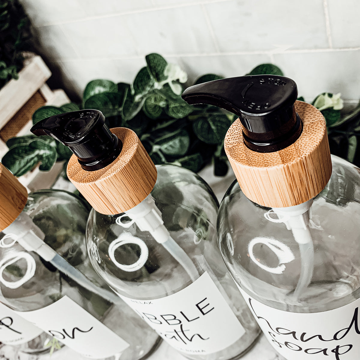 16oz Glass Clear Dispenser | White Label