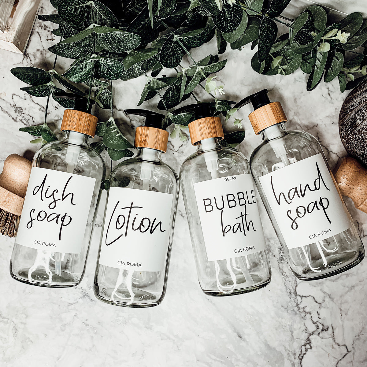16oz Glass Clear Dispenser | White Label