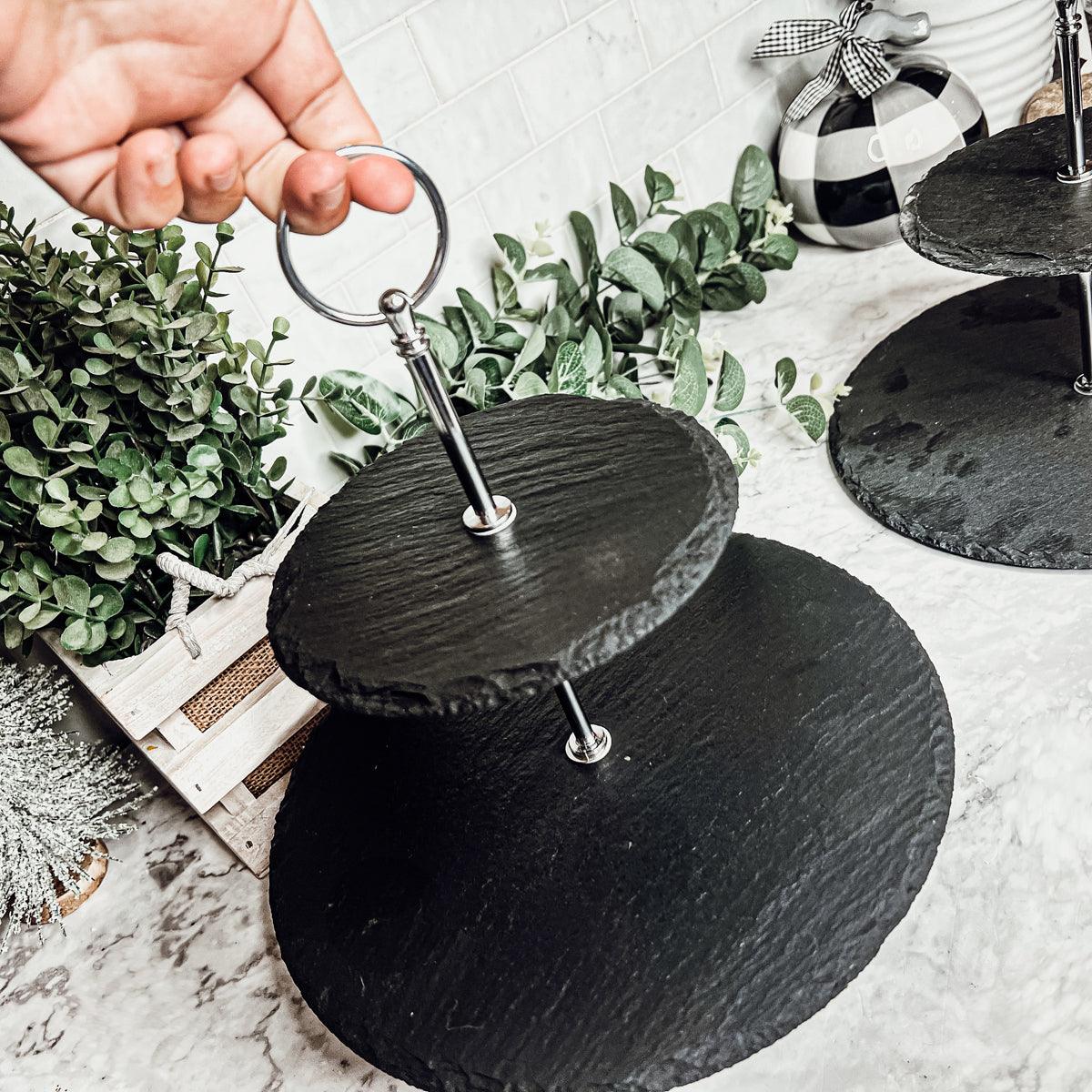 Tiered Slate Serving Stand for Apps and Desert