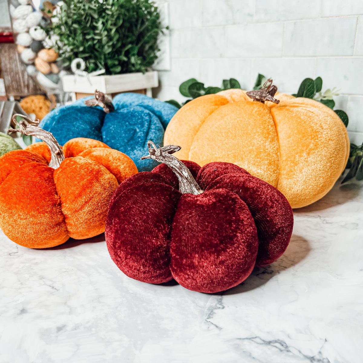 Maroon PUmpkin Decorations
Burgundy Velvet Pumpkins
Fabric Pumpkins