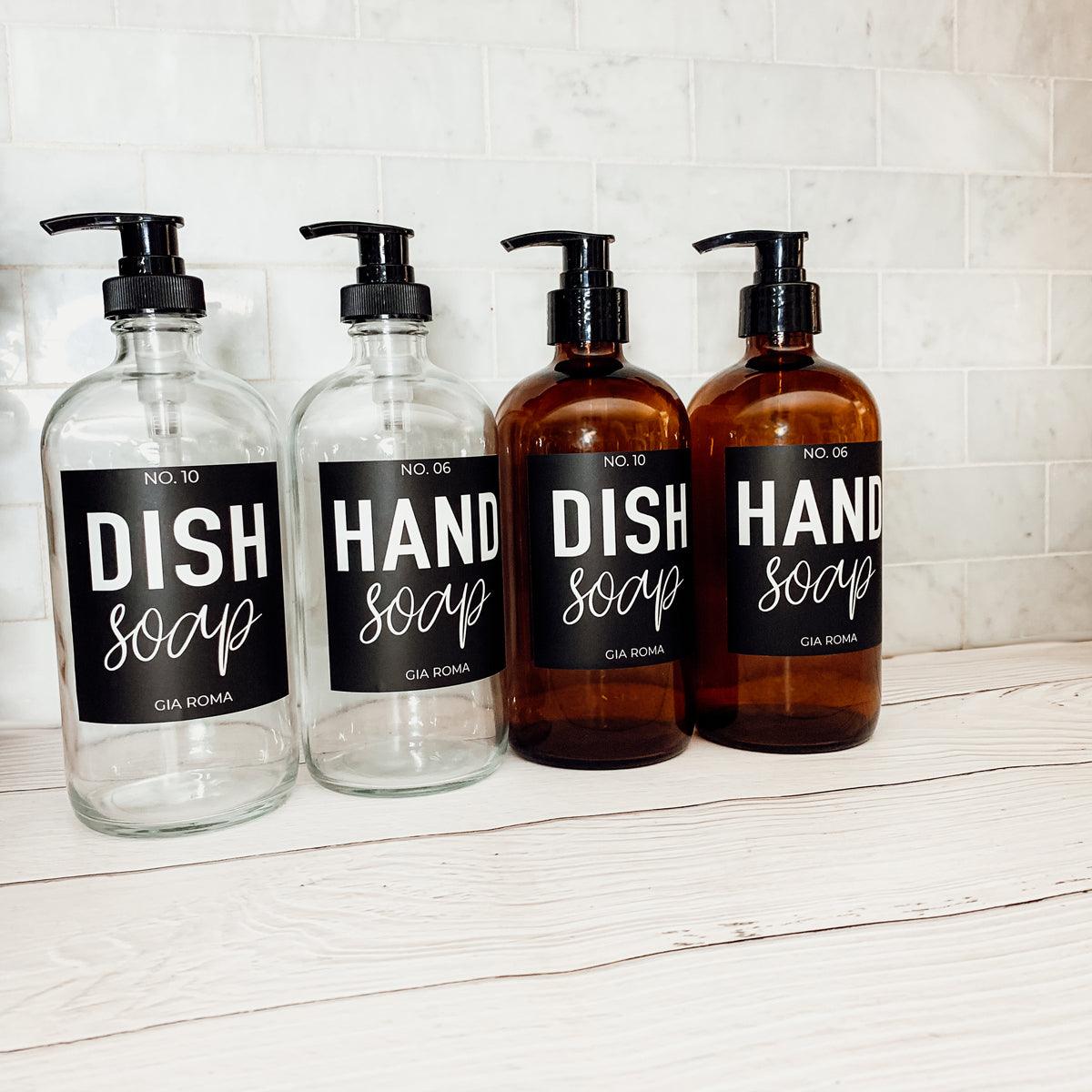 Minimalist Kitchen Sink Soap Bottles
