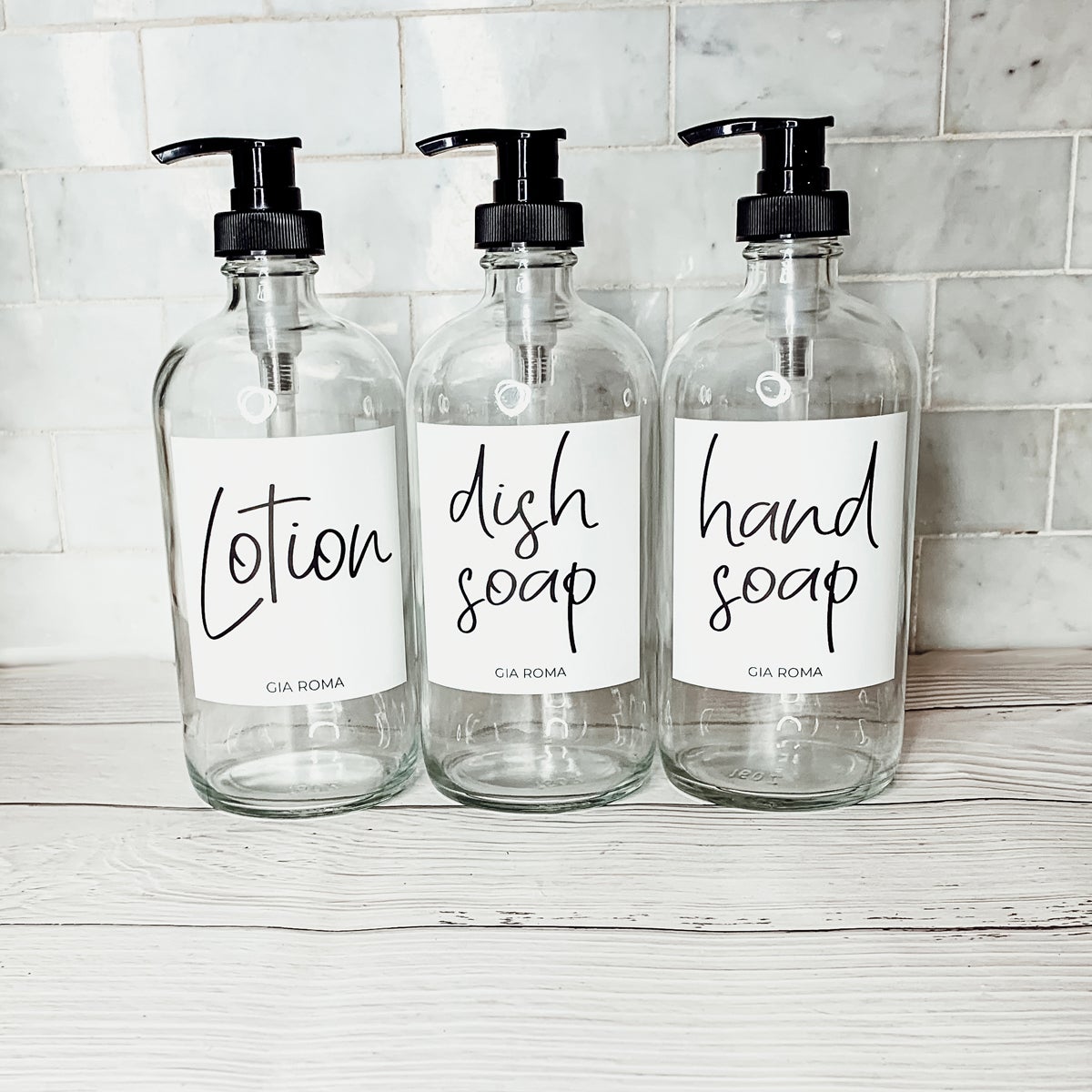 16oz Glass Clear Dispenser | White Label