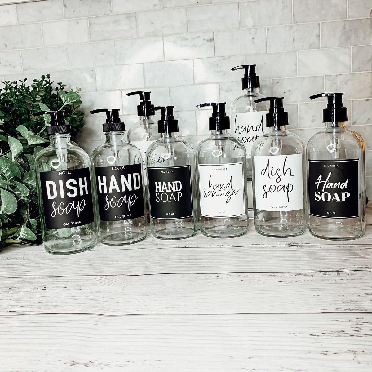 16oz Glass Clear Dispenser | White Label