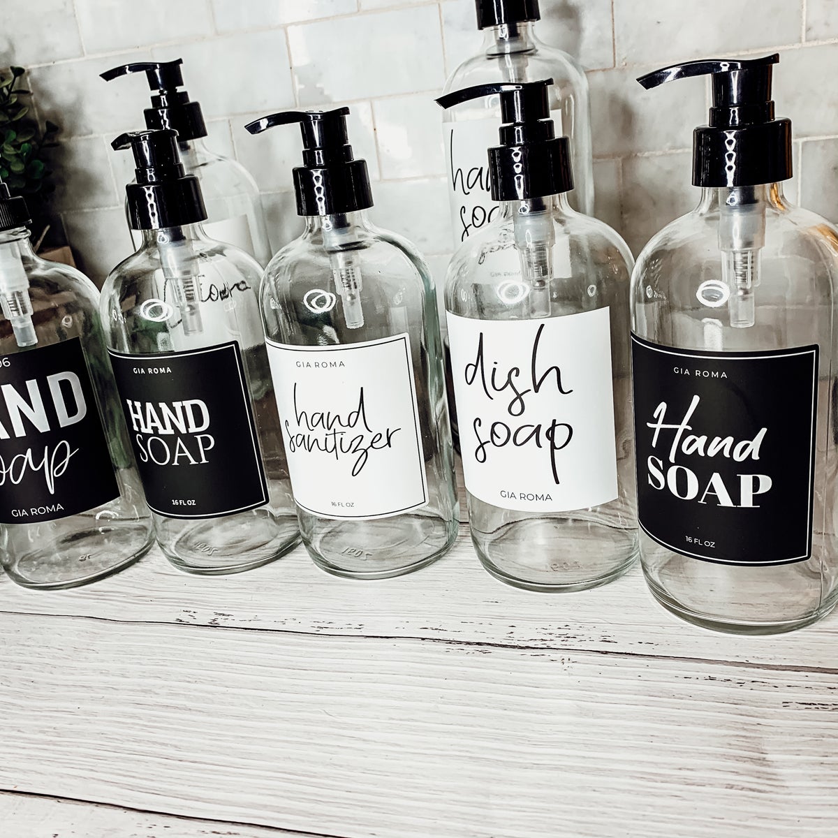 16oz Glass Clear Dispenser | White Label