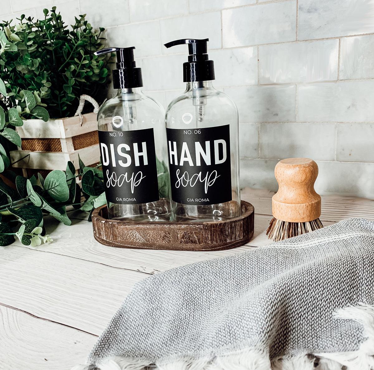16oz Glass Clear Dispenser | Black Label
