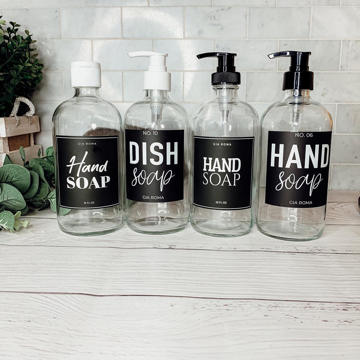 Reusable Glass Dispensers With Black Label