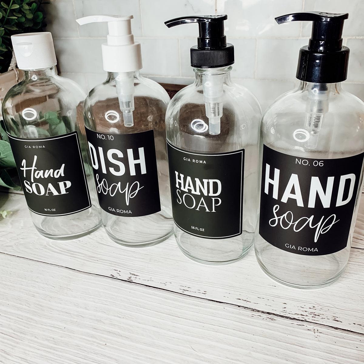 16oz Glass Clear Dispenser | Black Label