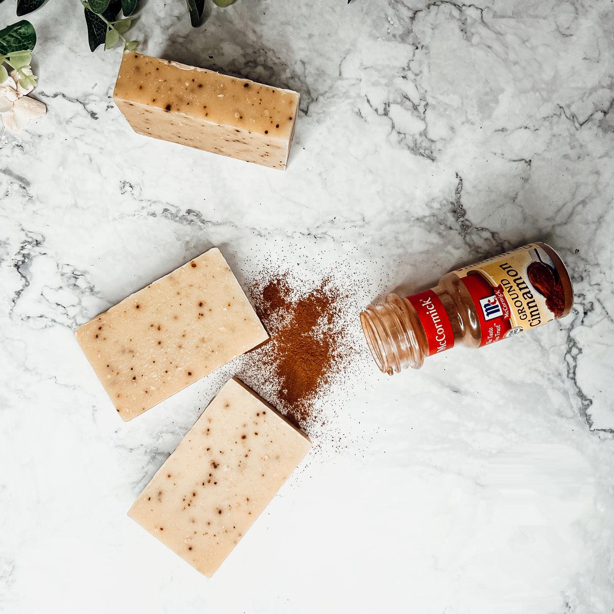 Handmade USA Coffee Body Scrub Soap Bars with Cinnamon