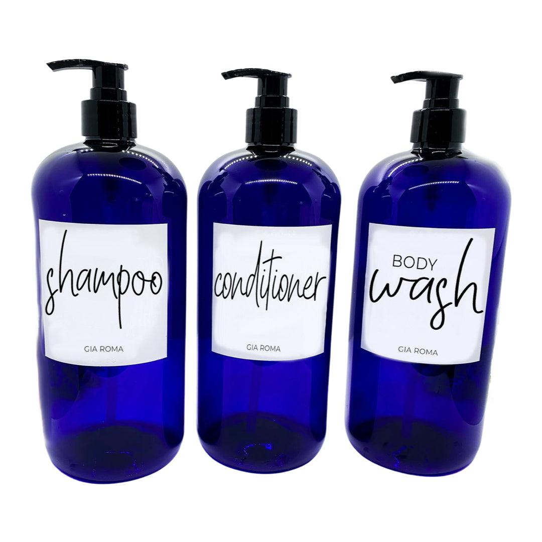 32oz Shower Dispenser Bottles - Blue