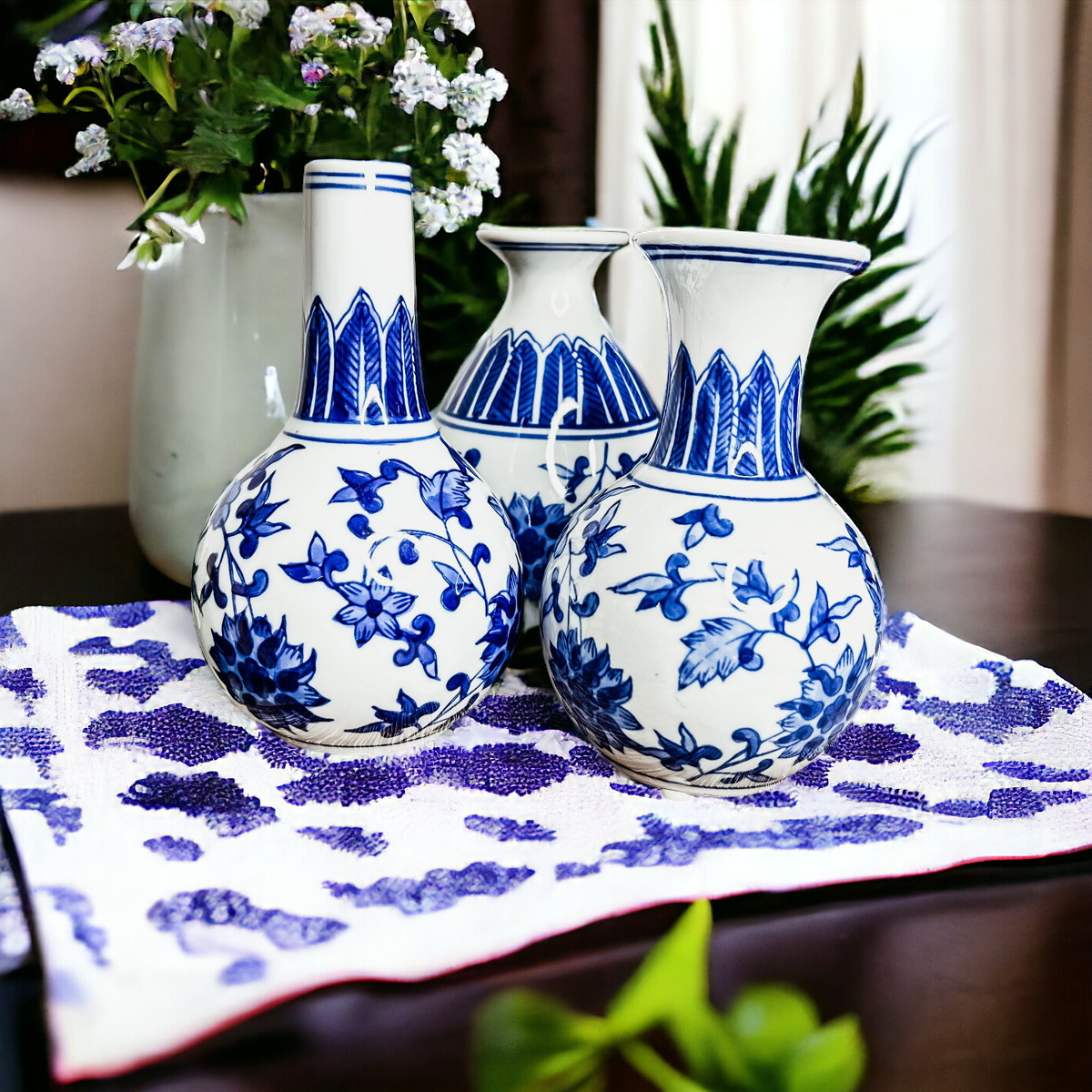 Chinoiserie Mediterranean Vases