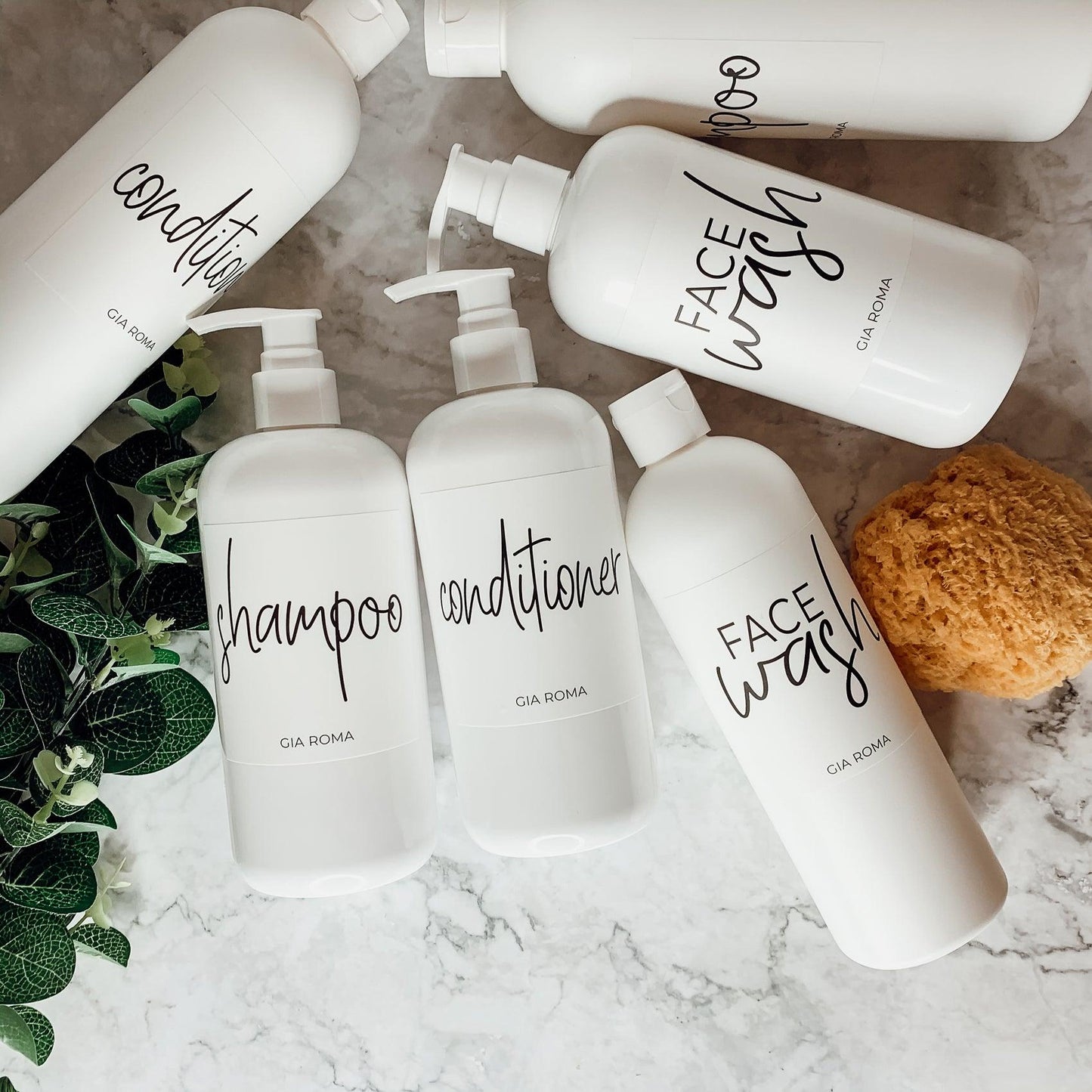 Shampoo & Conditioner Dispenser Bottle Sets With Pumps