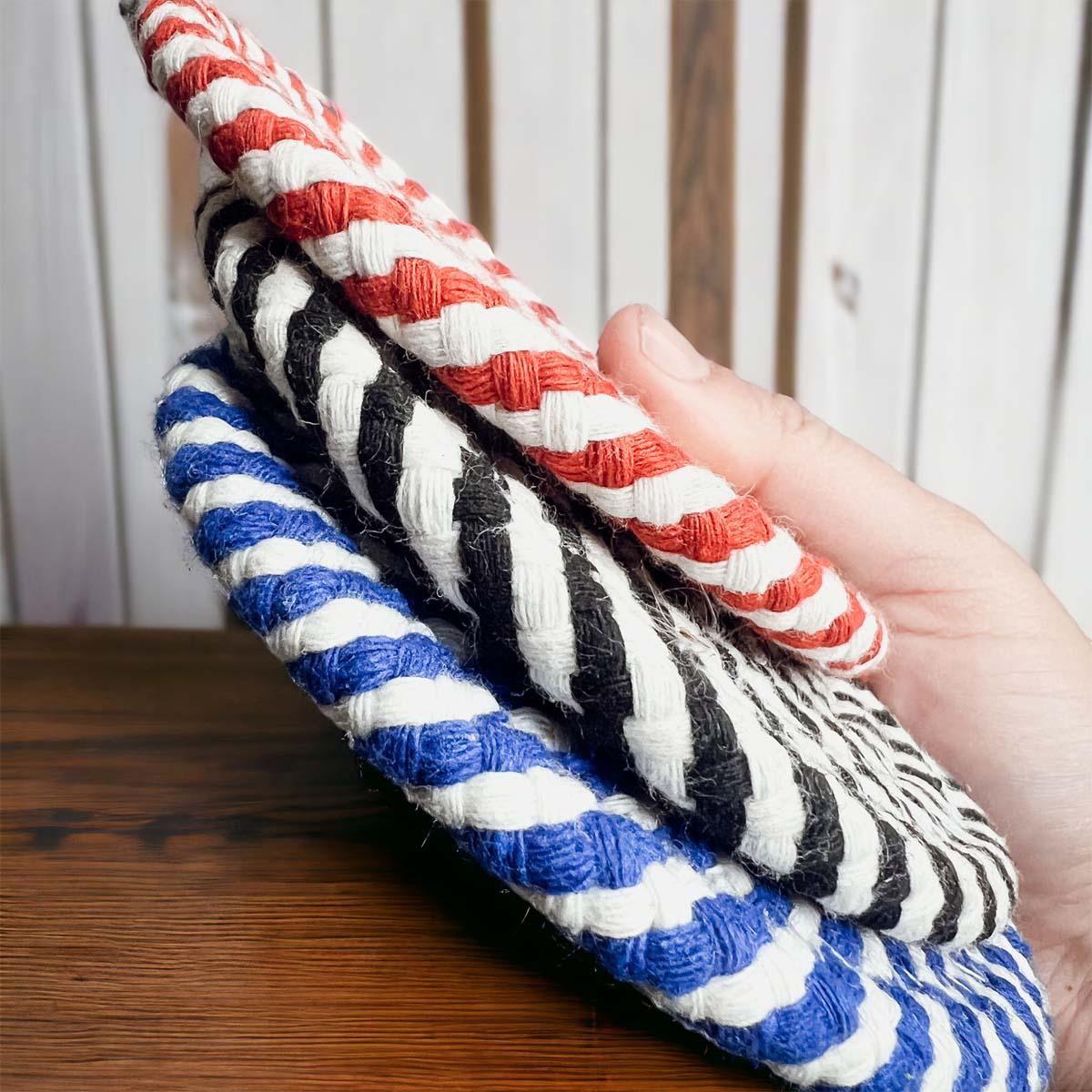 Handmade blue and white rope coasters gift ready home accessories
Coastal blue white braided rope coasters set home decor gift
Blue and white striped braided rope coasters coastal home decor