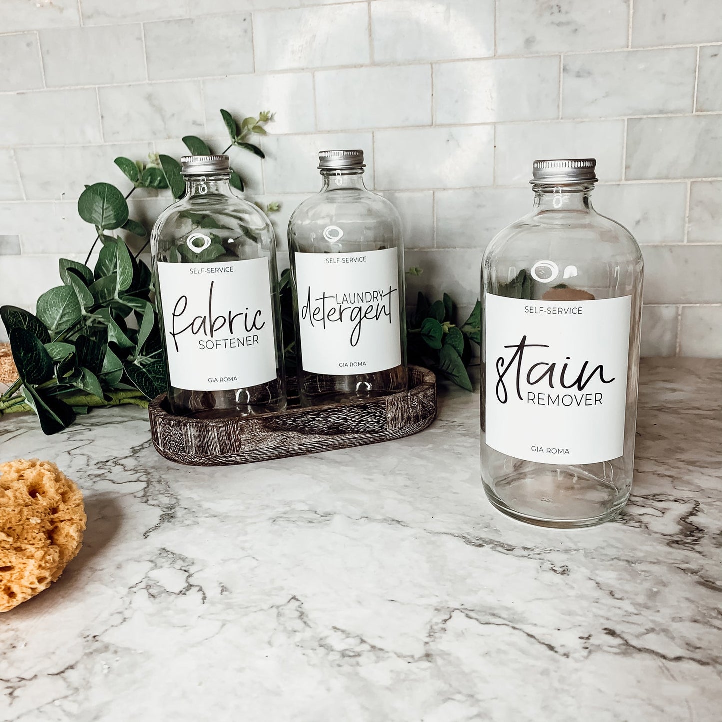16oz Glass Clear Dispenser | White Label