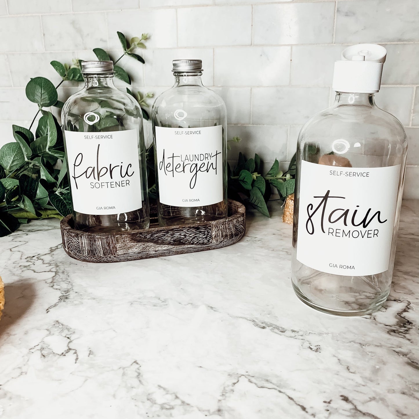 16oz Glass Clear Dispenser | White Label