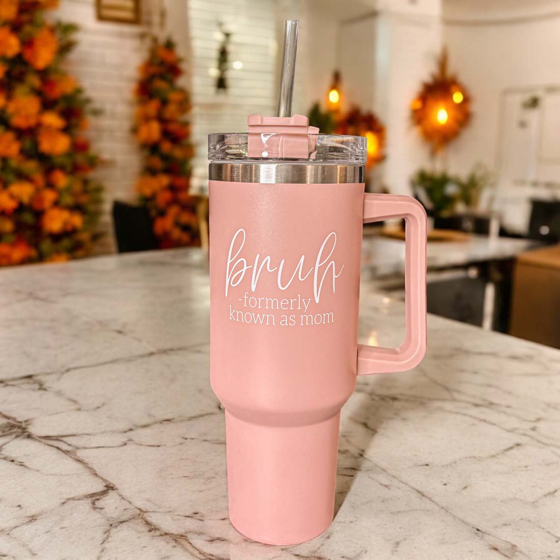 Bruh Pink Tumbler