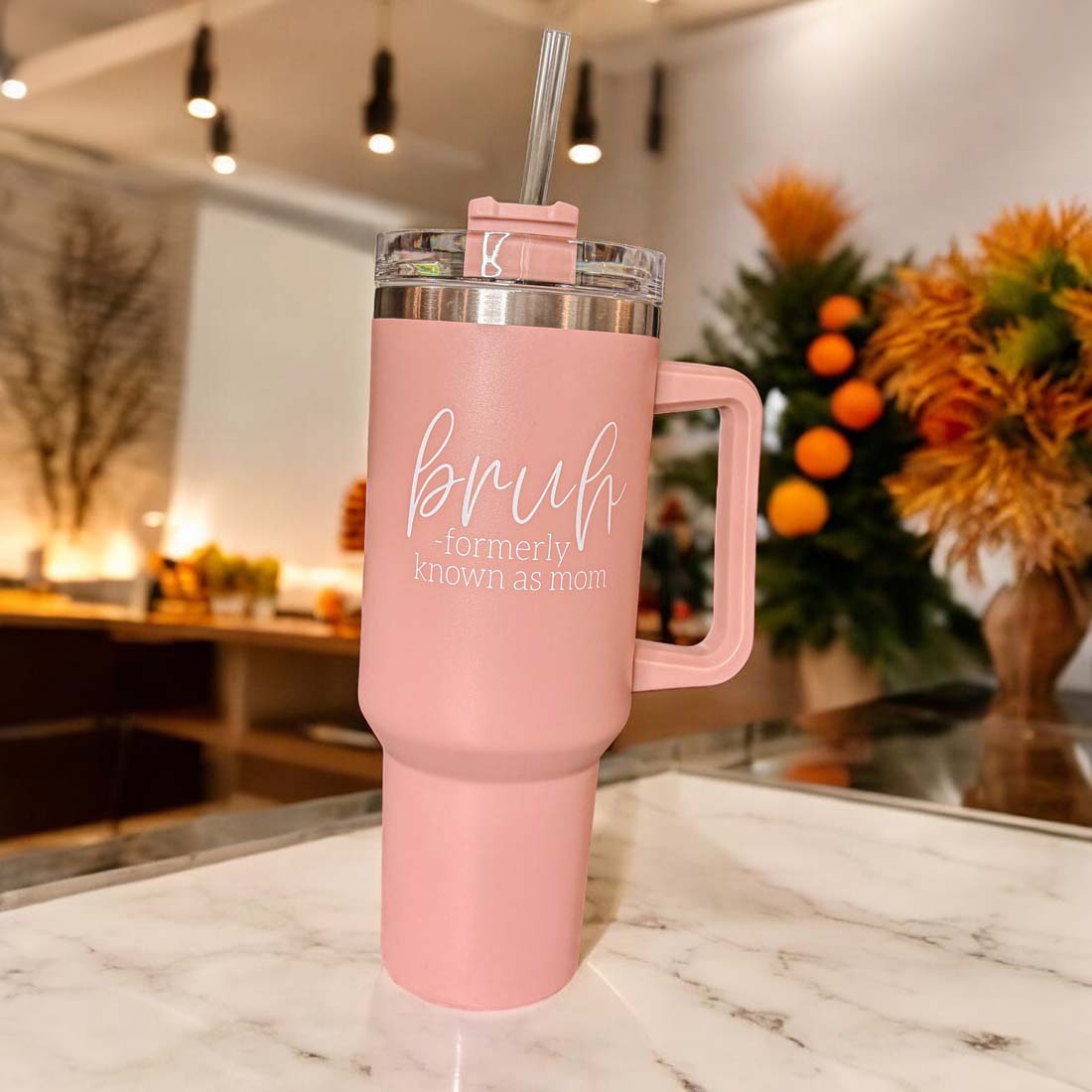 Bruh Pink Tumbler