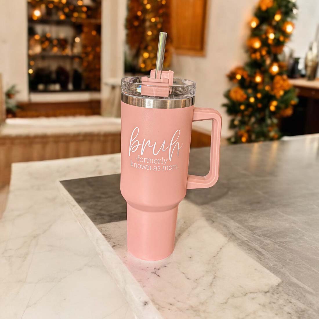 Bruh Pink Tumbler