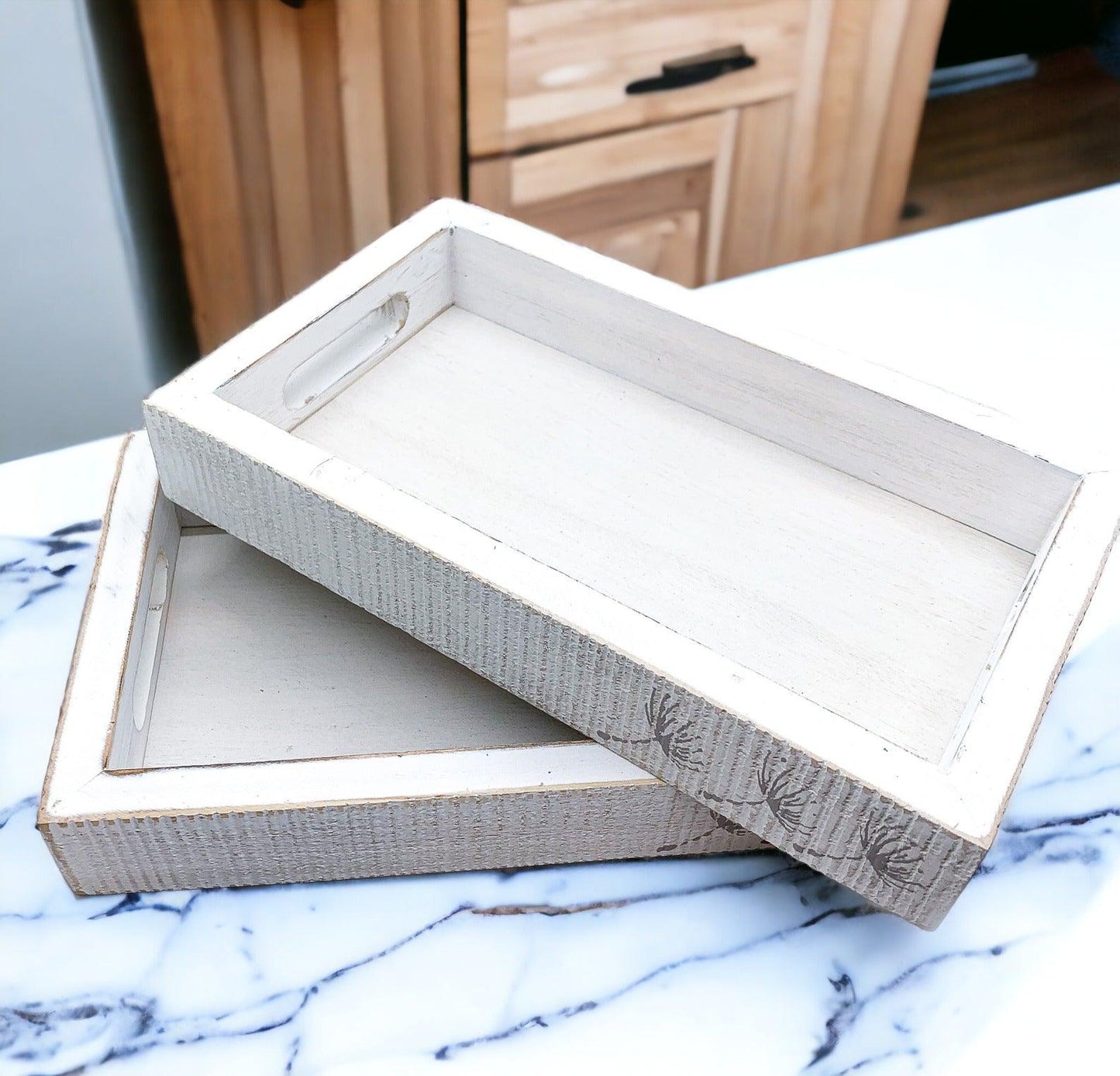 Farmhouse Dandelion Wooden Tray