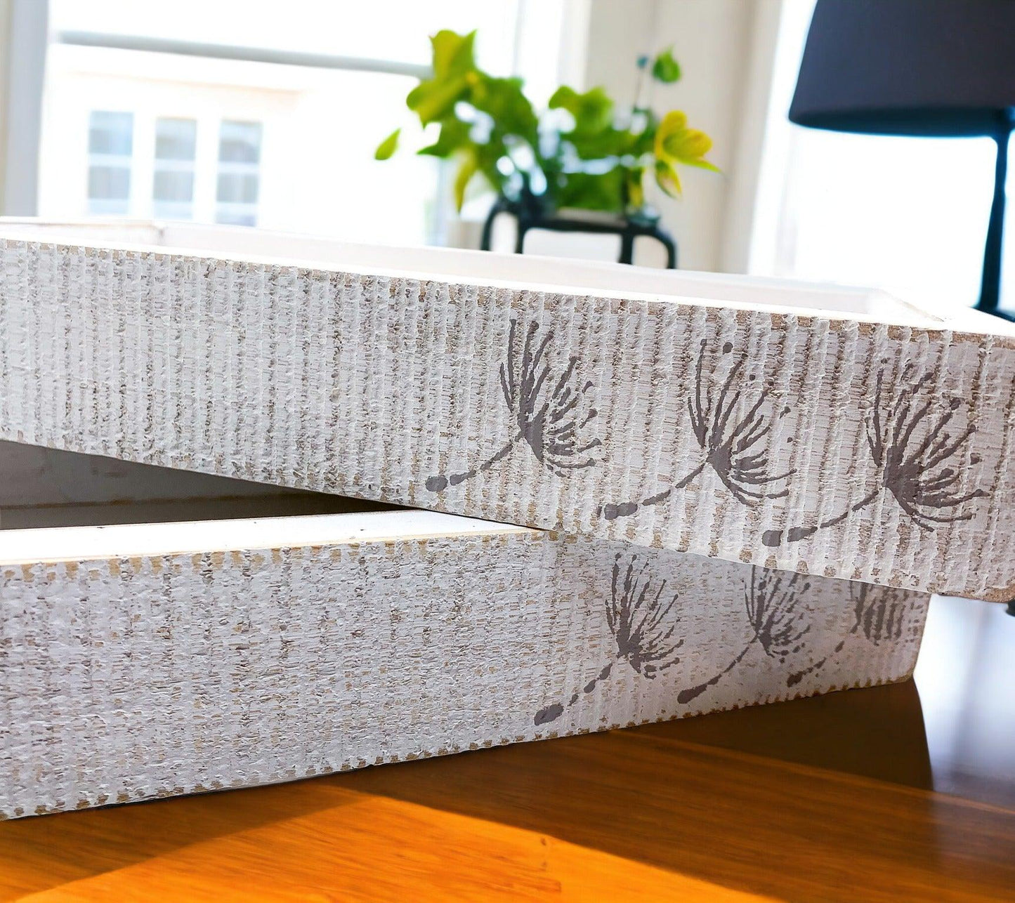 Farmhouse Dandelion Wooden Tray