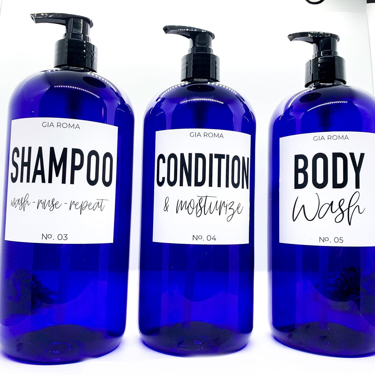 32oz Shower Dispenser Bottles - Blue