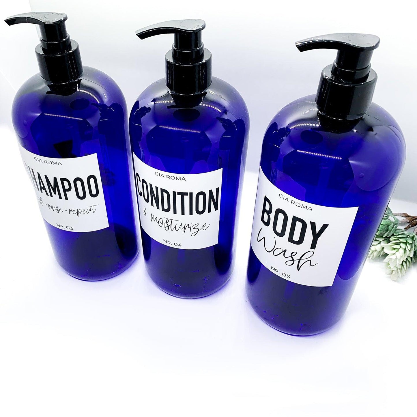 32oz Shower Dispenser Bottles - Blue