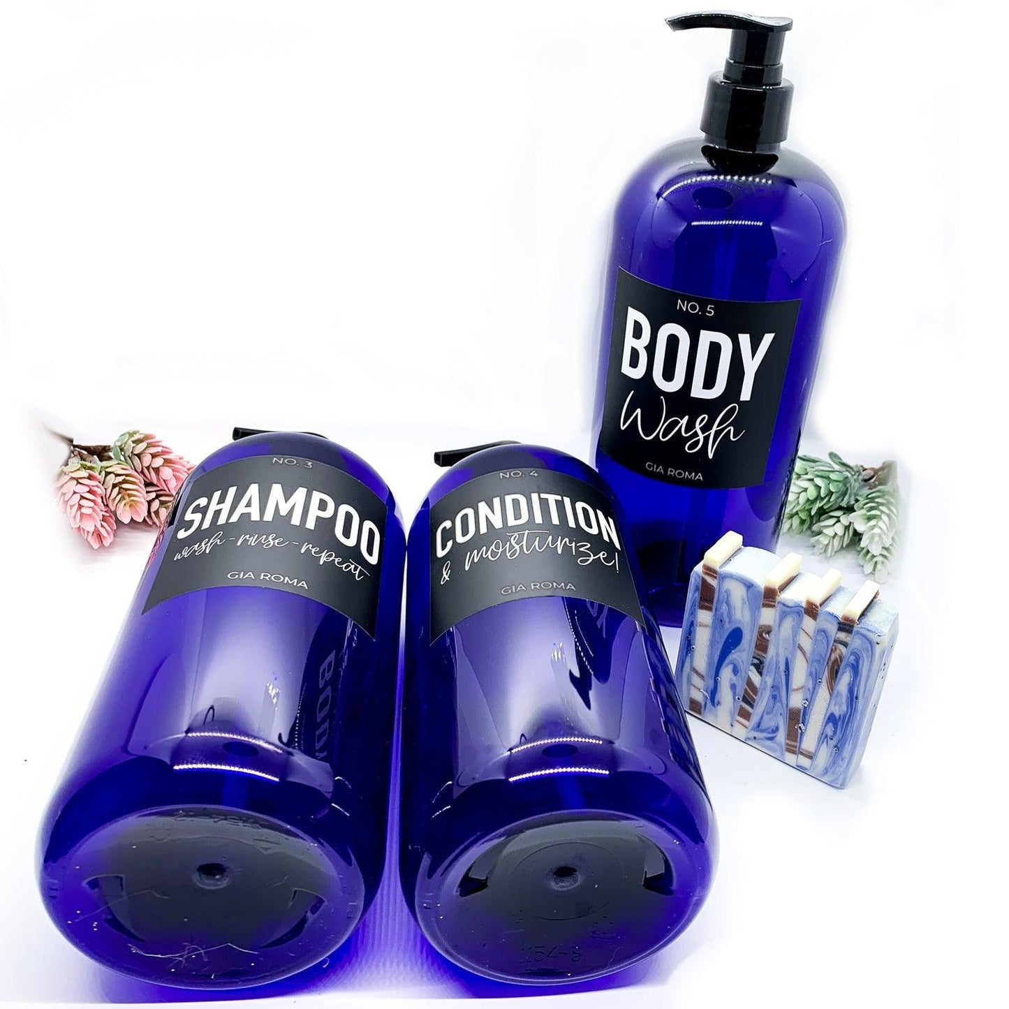 32oz Shower Dispenser Bottles - Blue