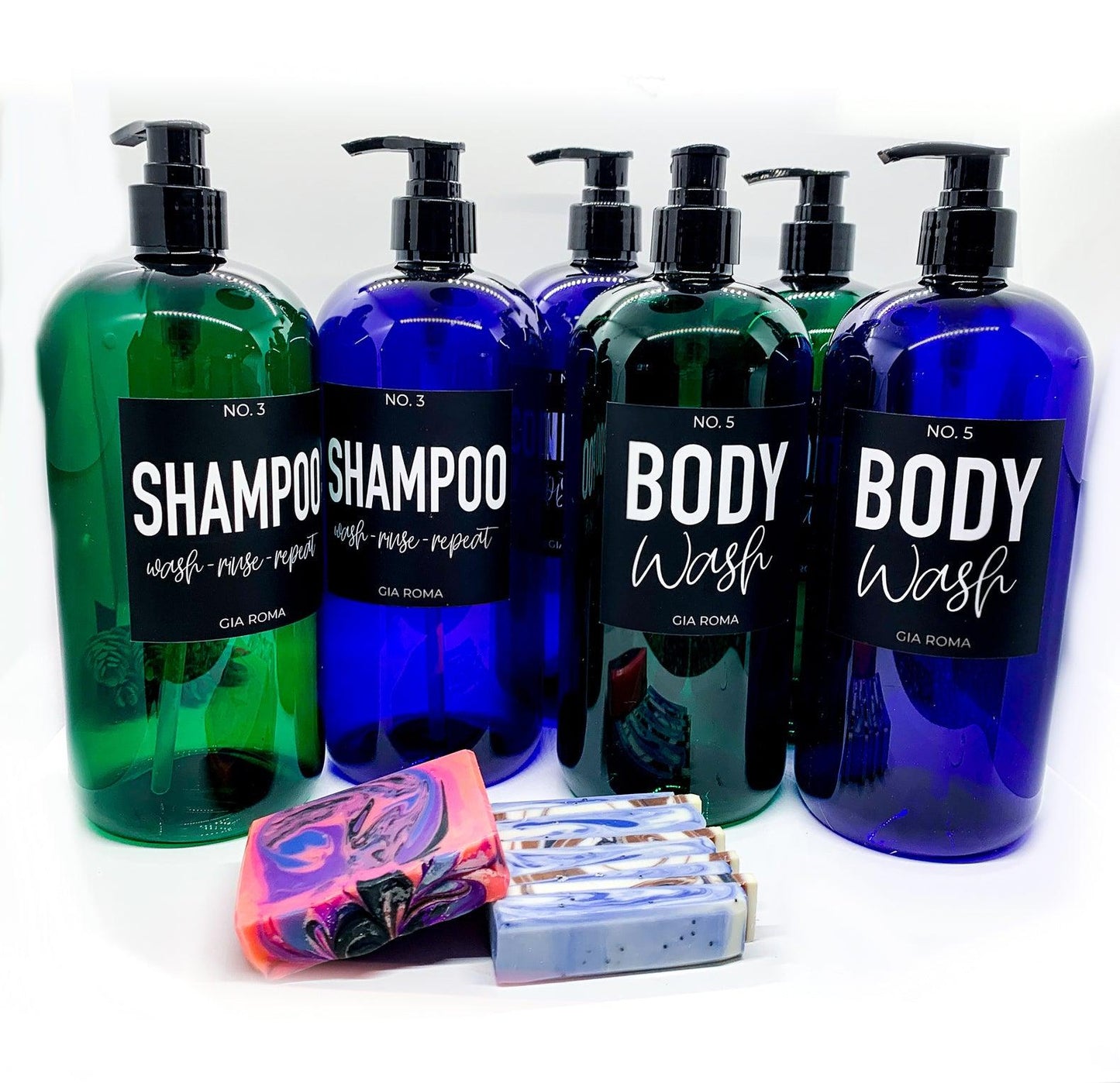 32oz Shower Dispenser Bottles - Blue