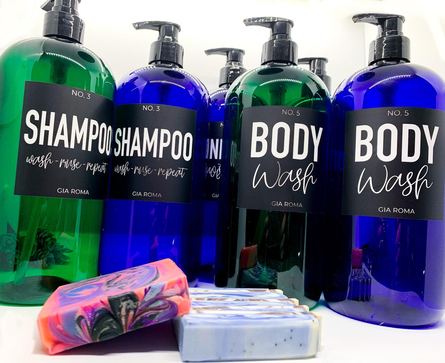 32oz Shower Dispenser Bottles - Blue