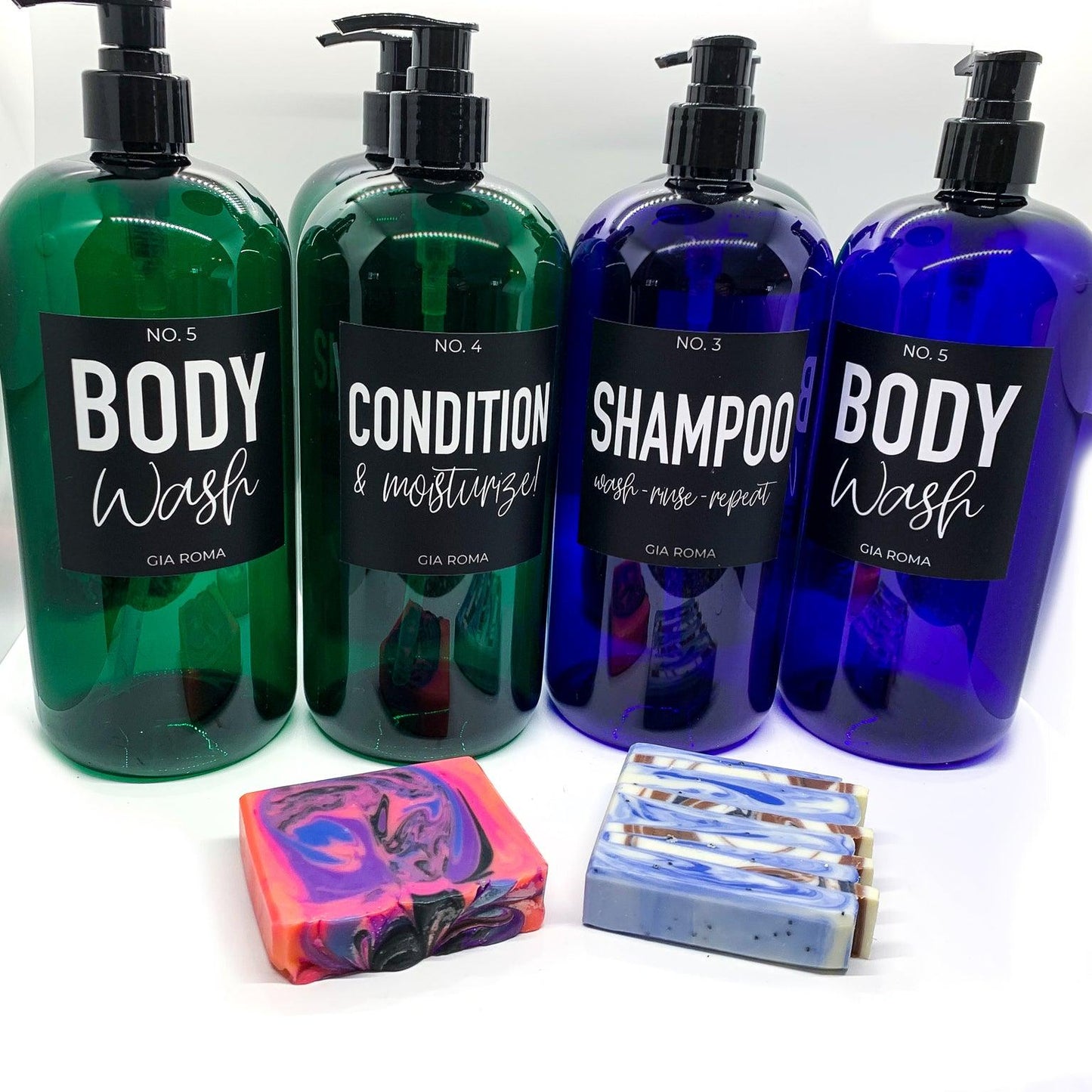 32oz Shower Dispenser Bottles - Blue