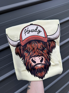 Howdy Highland Cow Tee/Sweatshirt