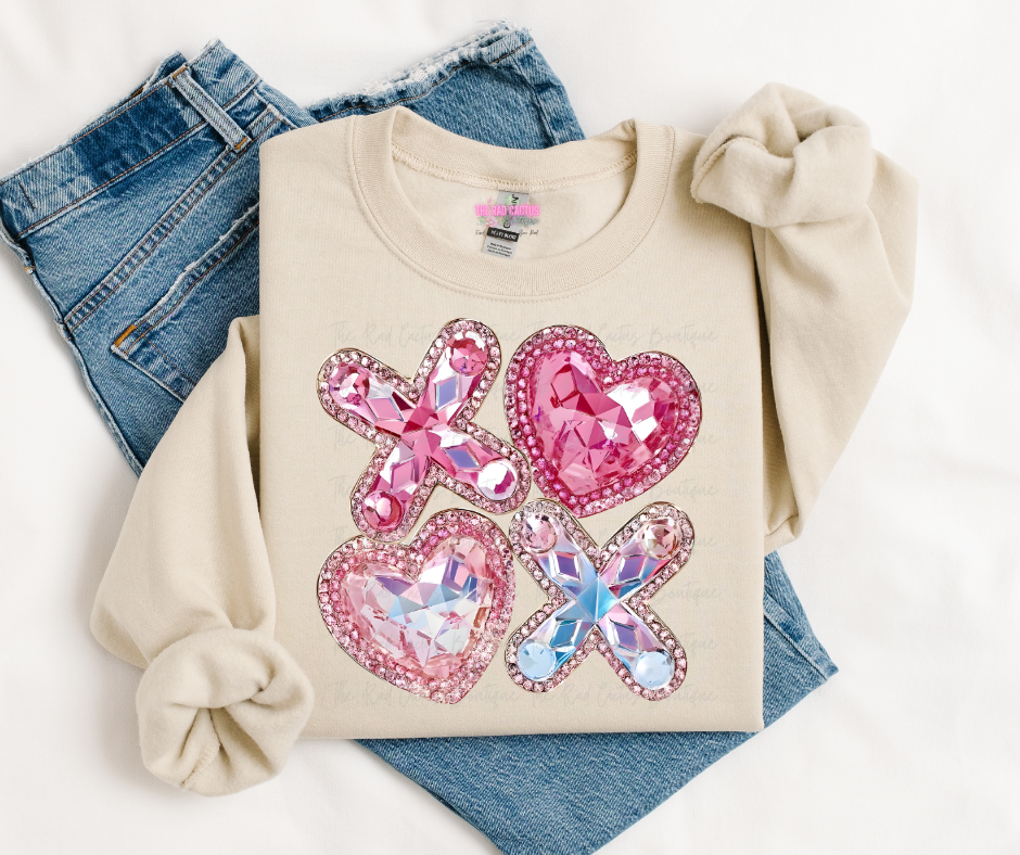 Crystal XO Valentines Graphic Tee or Crewneck Sweatshirt