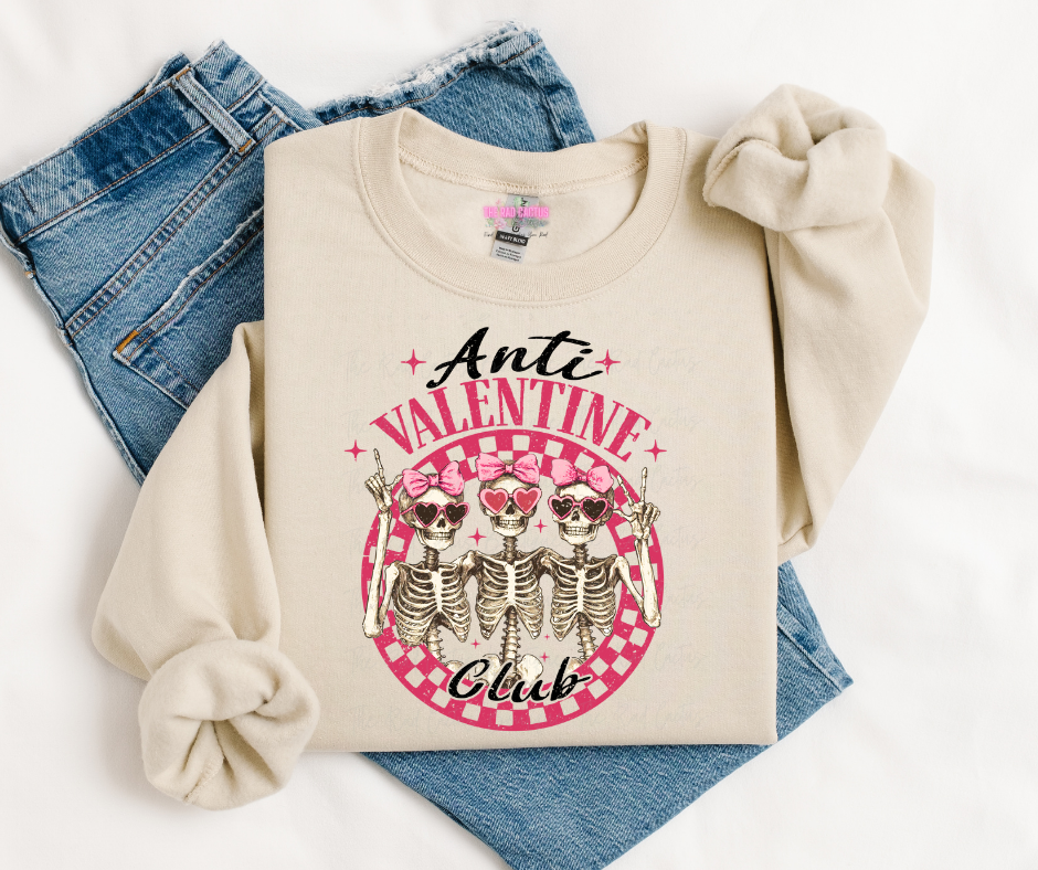 Anti Valentine Club Graphic Tee or Crewneck Sweatshirt