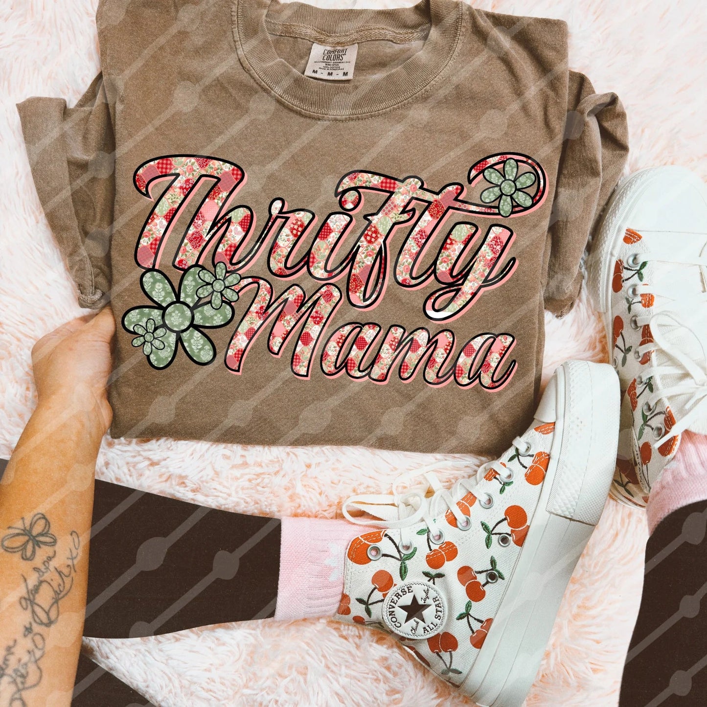 Thrifty Mama Faux Quilt Tee/Sweatshirt