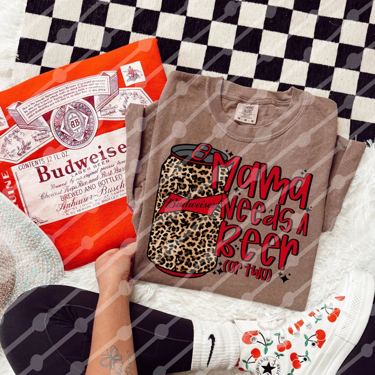 Mama Needs a Beer BudW Leopard Tee/Sweatshirt