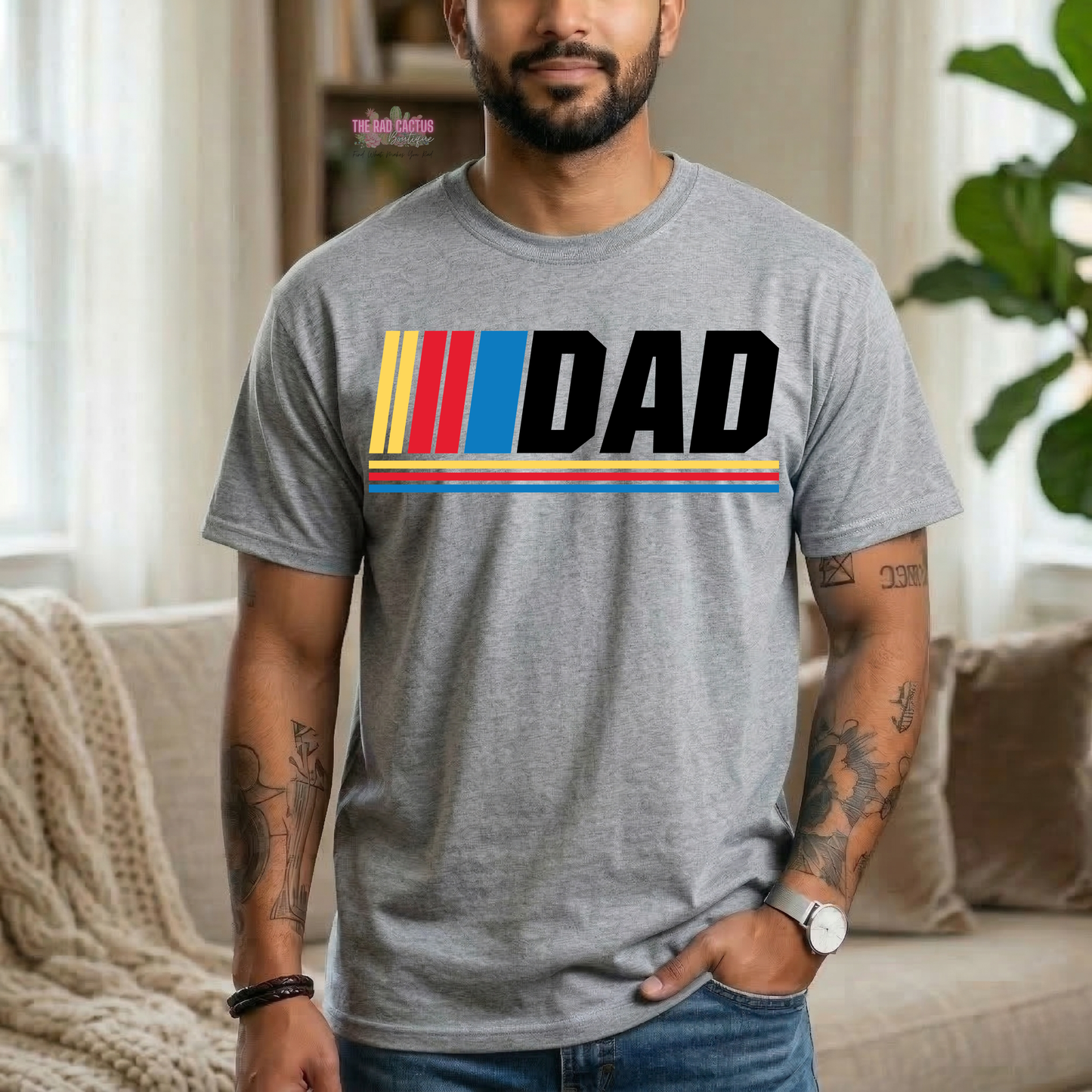 Retro Racing Dad Graphic Tee or Crewneck Sweatshirt