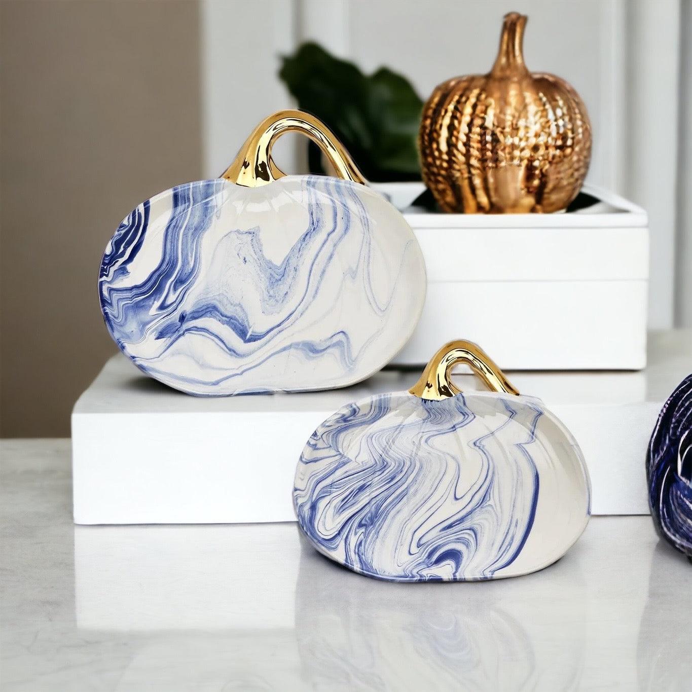 Ceramic Pumpkin Shaped Plates for Thanksgiving Dinner