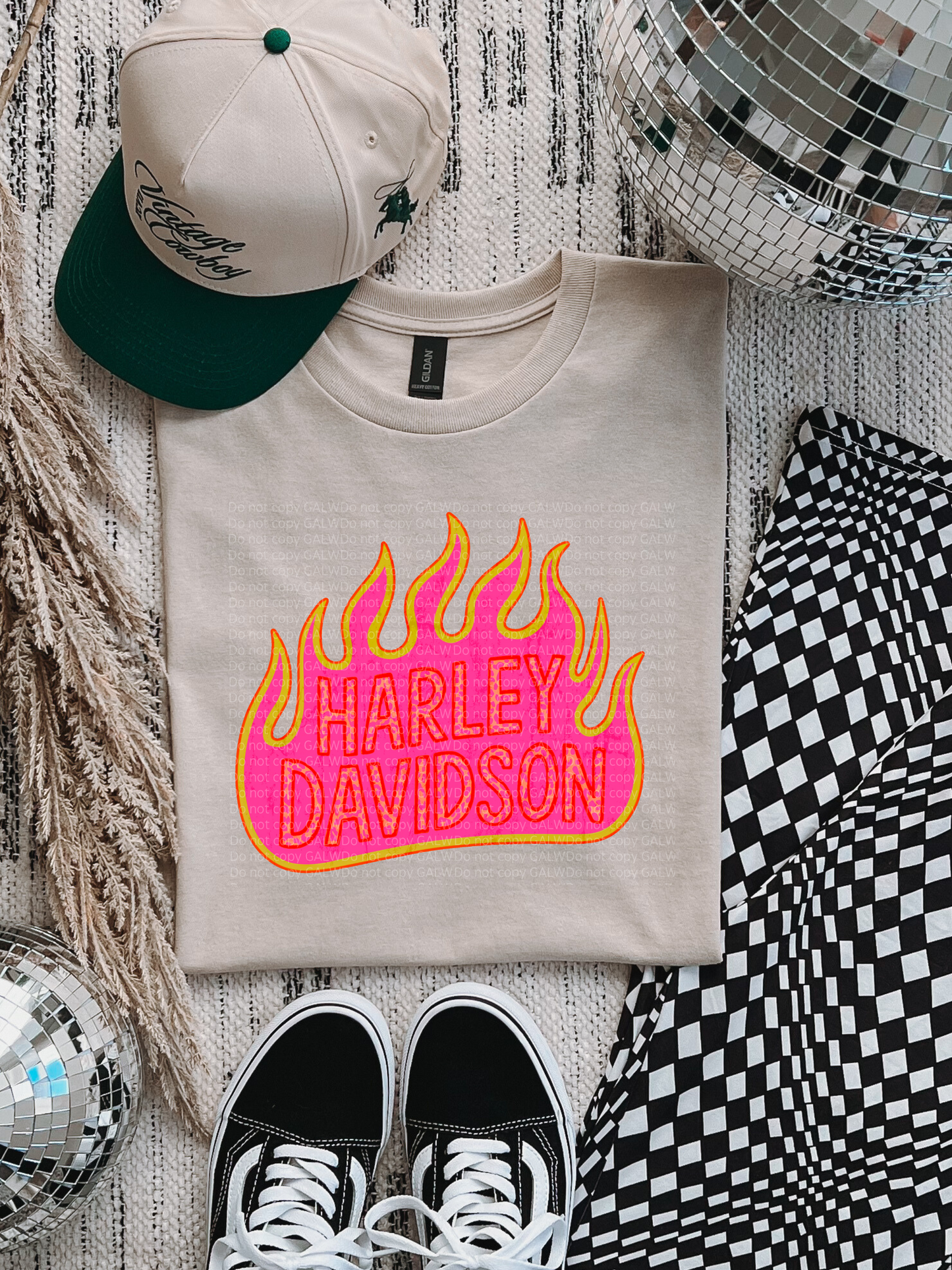 HD Hot Pink & Lime Green Flame Tee/Sweatshirt