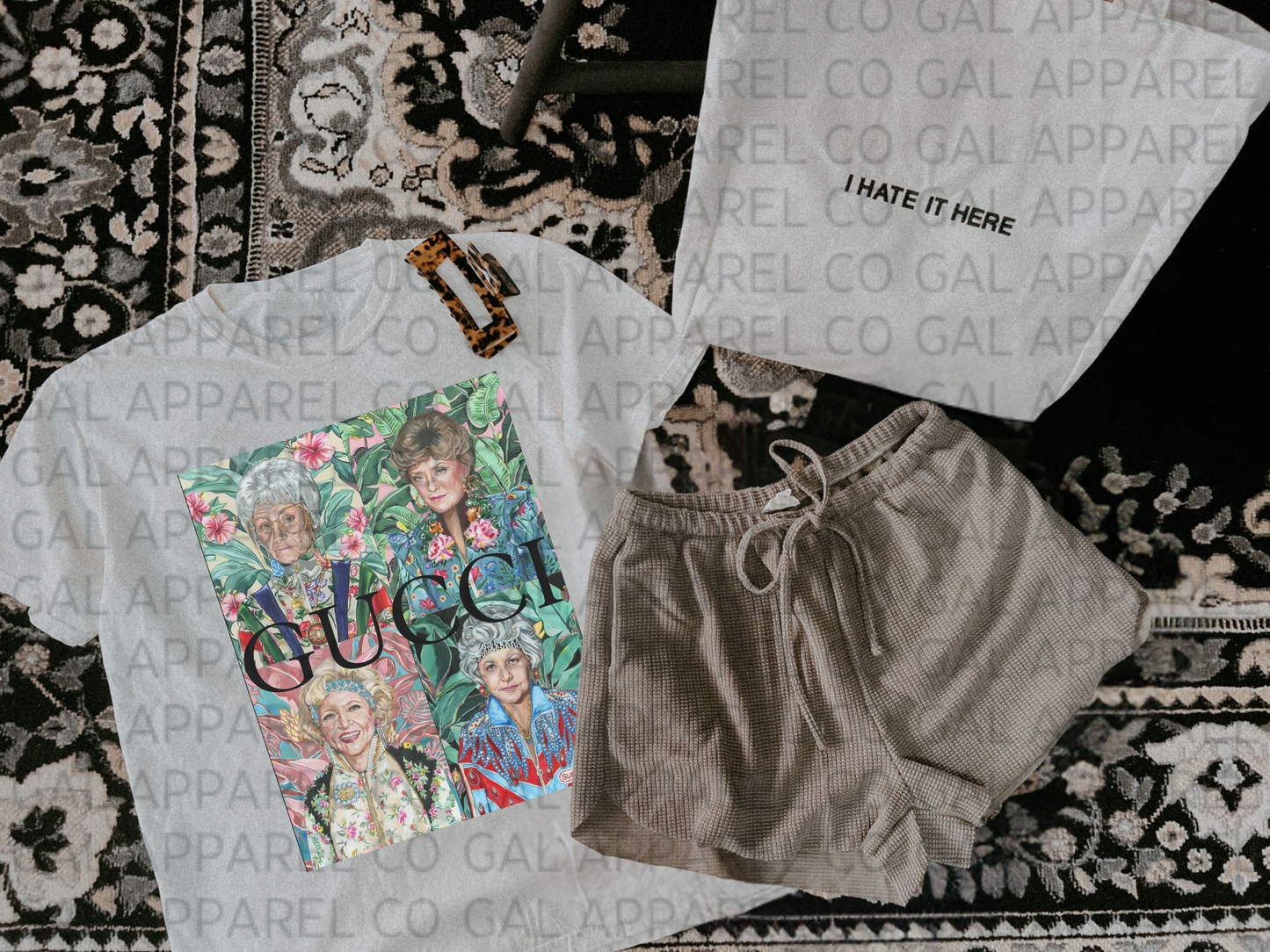 Golden Gcci Floral Design Tee/Sweatshirt