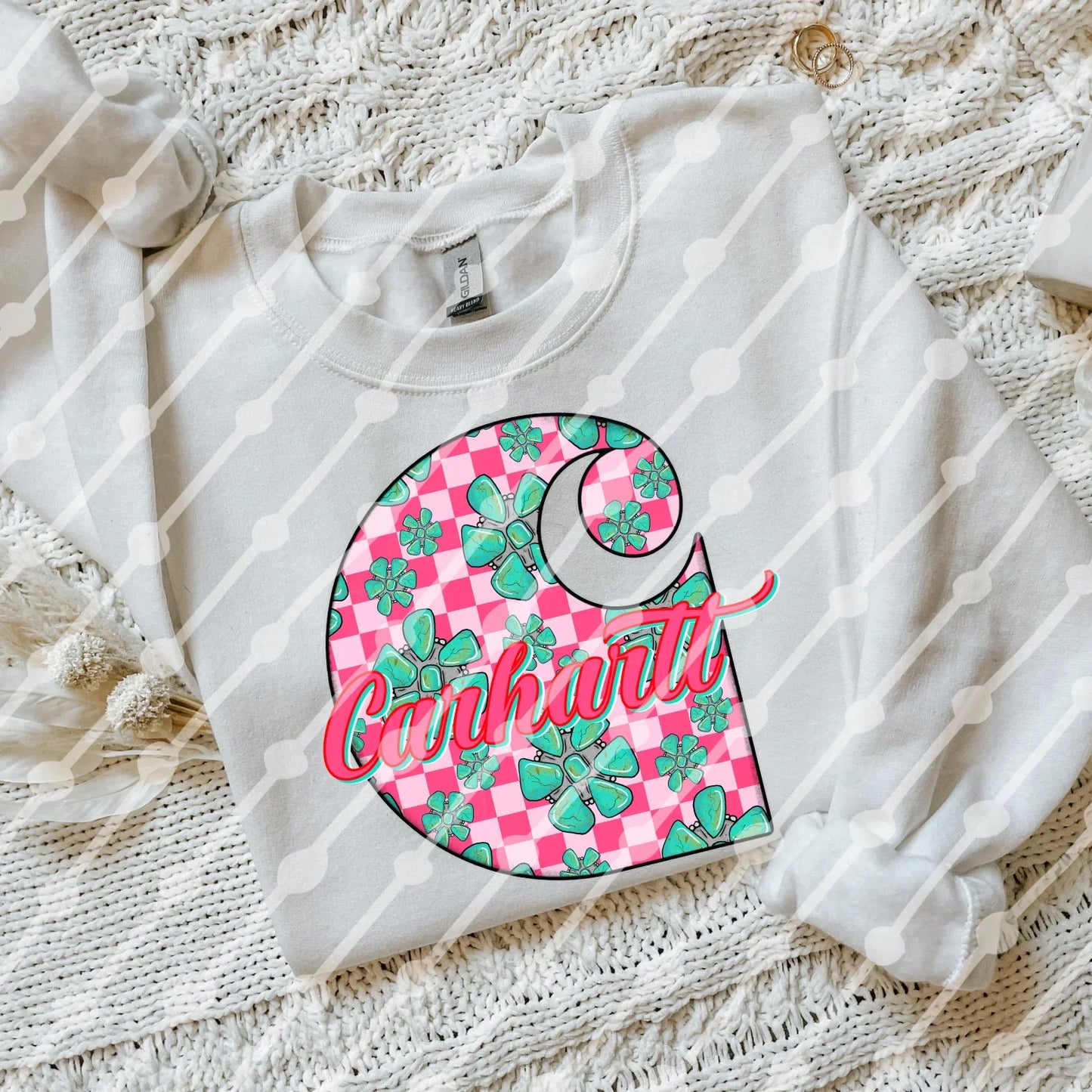 Pink Checker & Turquoise CH Tee/Sweatshirt