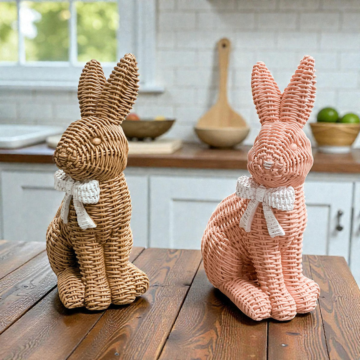 Basketweave Resin Easter Bunny