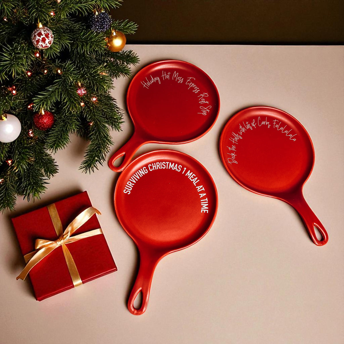 Christmas baker present
Holiday kitchen bundle
Secret Santa gift
Holiday special offer
Red ceramic spoon rest