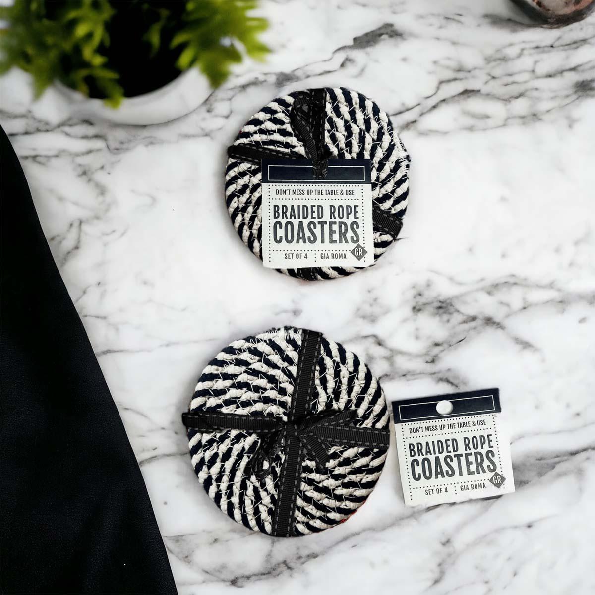 Professional black and white braided coasters contemporary decor
Superior black white braided rope coasters modern home gift
