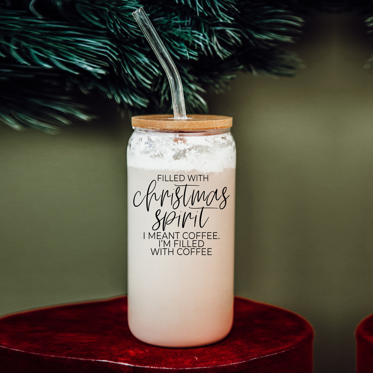 Christmas Spirit Glass Cup
