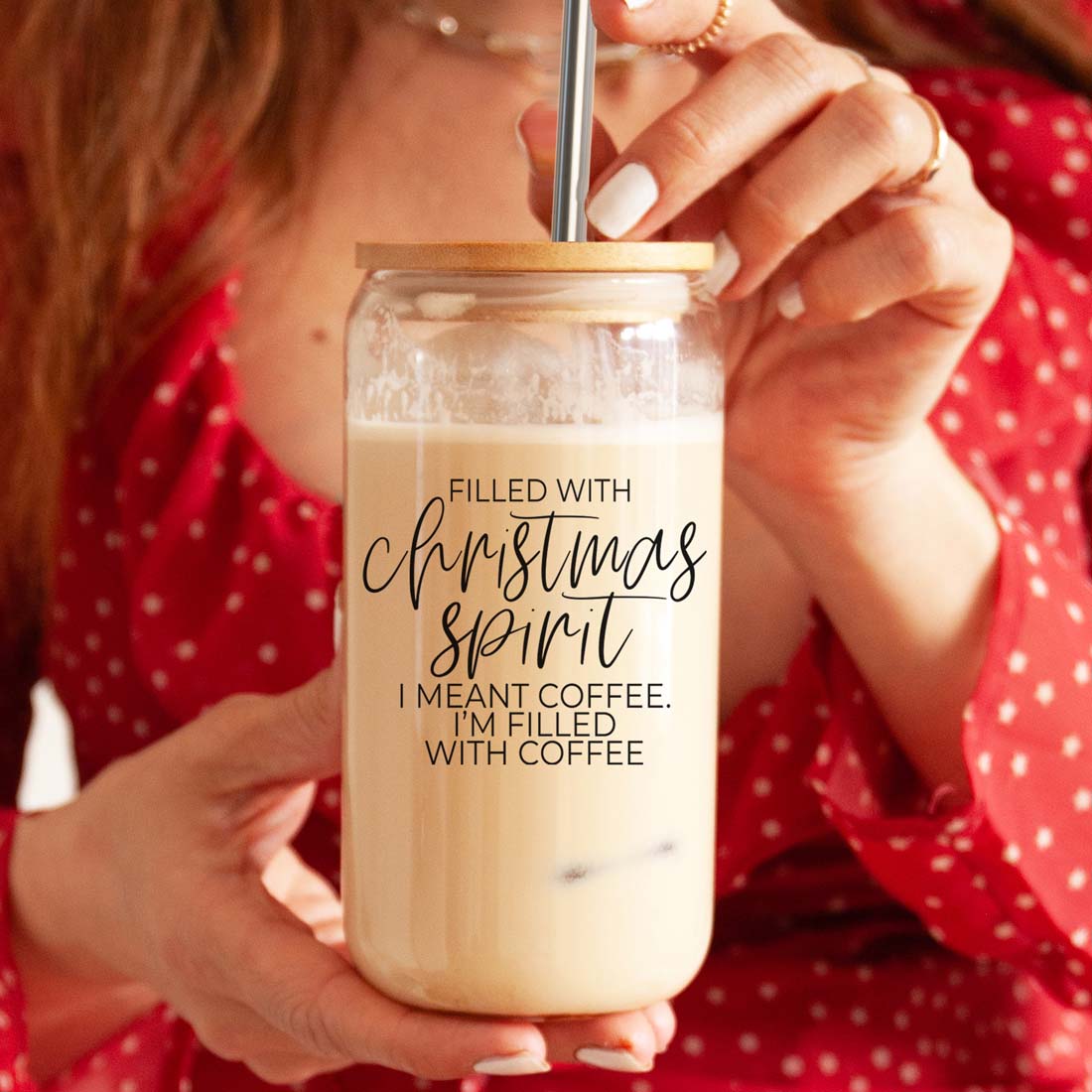 Christmas Spirit Glass Cup